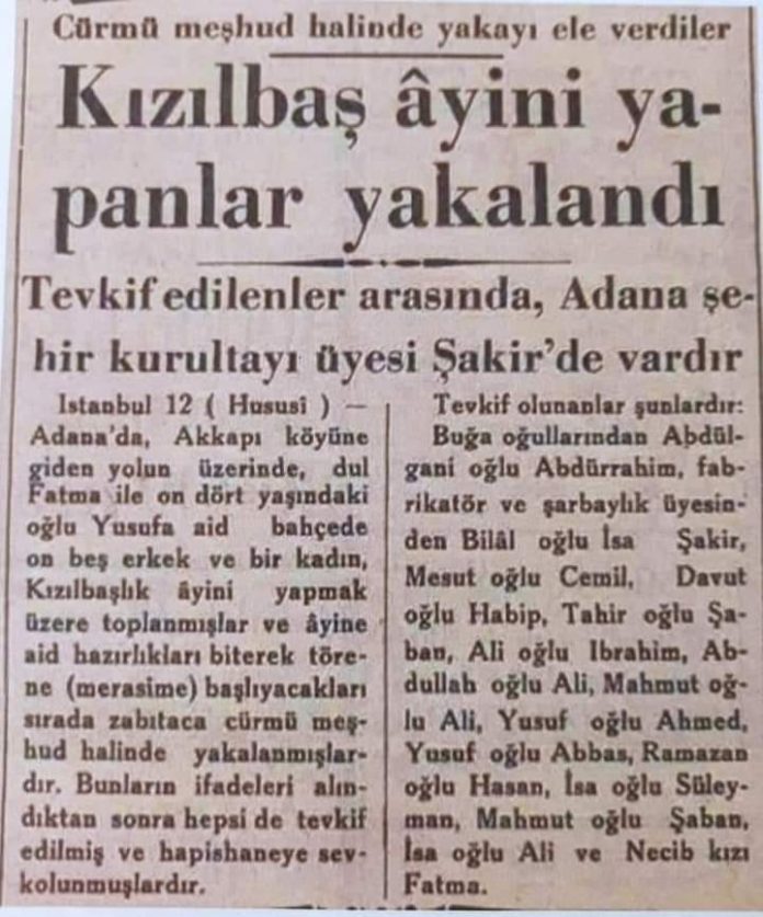 Gazete Haberi Kızılbaş ayini yapanlar Yakalandı